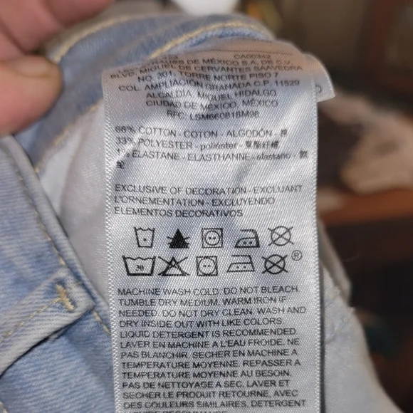 Levis Cut Off Fringe Shorts Lightwash Blue Size 14 - Picture 7 of 8